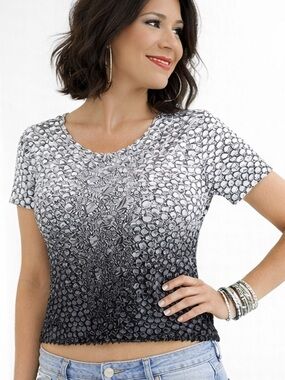 Stylish Black and Gray Women's bubble top